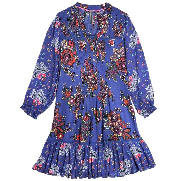 Anthropologie Dresses & Skirts - ANTHROPOLOGIE PINTUCK FLORAL COTTAGE BlOOM CORE TUNIC DRESS BOHO SIZE XS